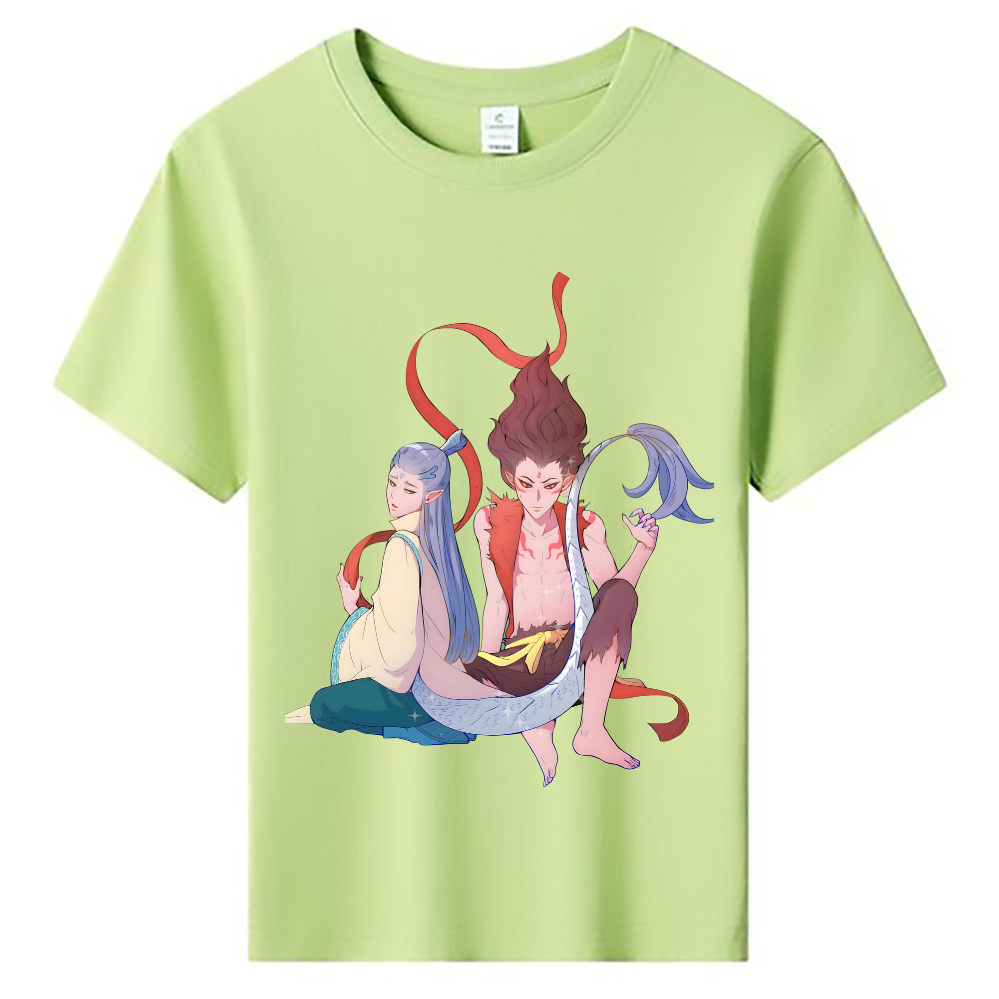 （画像用） Ne Zha 2 ナタ 魔童の大暴れ 綿100％キッズTシャツ（フロントプリント）